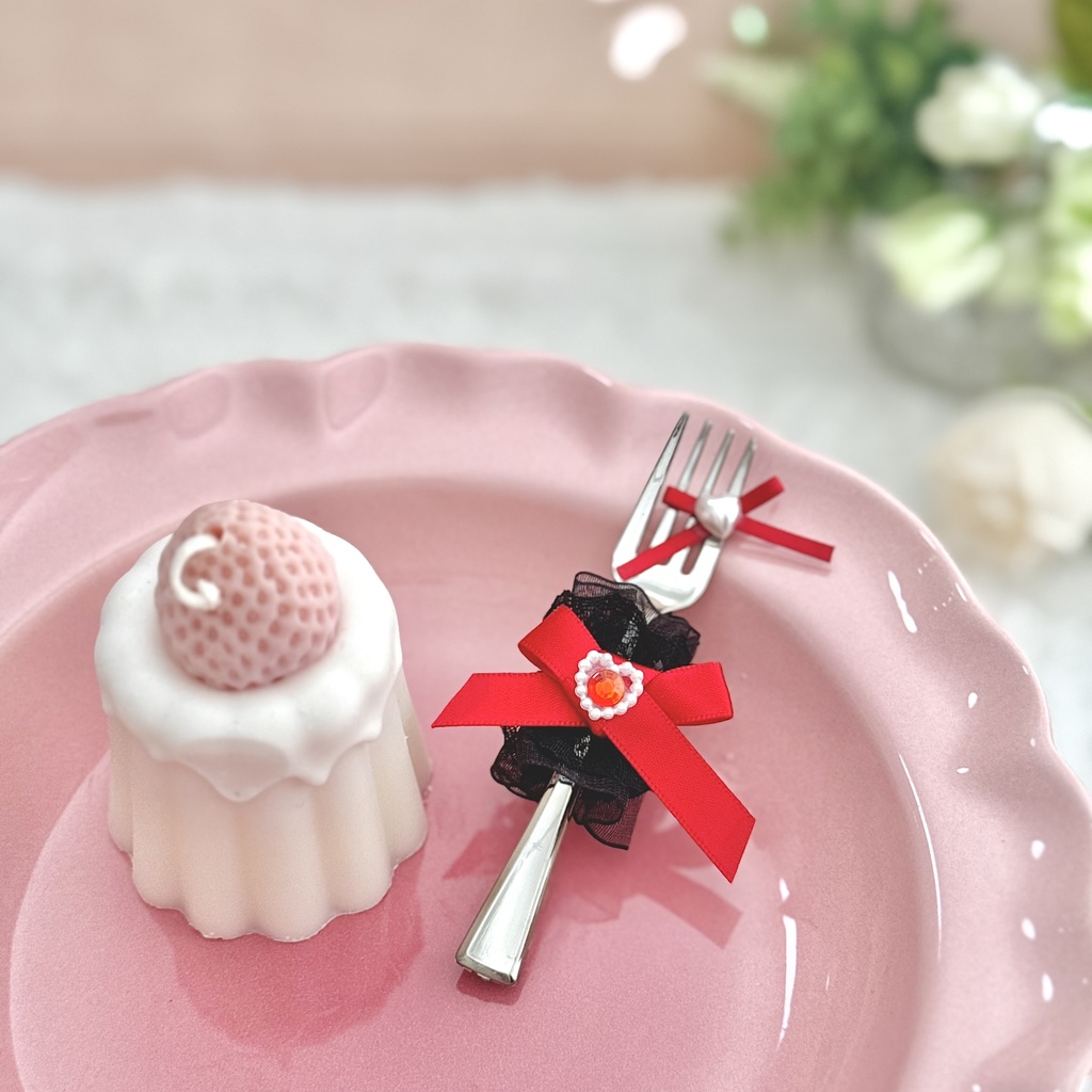 ♡ もぐもぐ フォーク ♡ シルバー レッド 赤 黒レース ぬい服 アイテム 装飾 16cm 15cm 12cm 11cm 10cm ぬいぐるみ服 おすわり 帽子 ボンネット