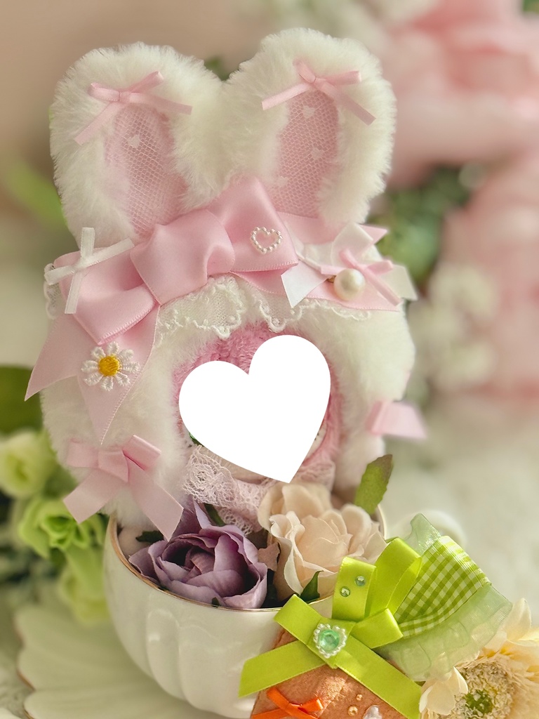 ♡ イースター バニー ボンネット キャロット セット♡ ベビーブルー 水色 春 ぬい服 帽子 装飾 12cm 11cm 10cm 14cm ぬいぐるみ服 おすわり うさぎ