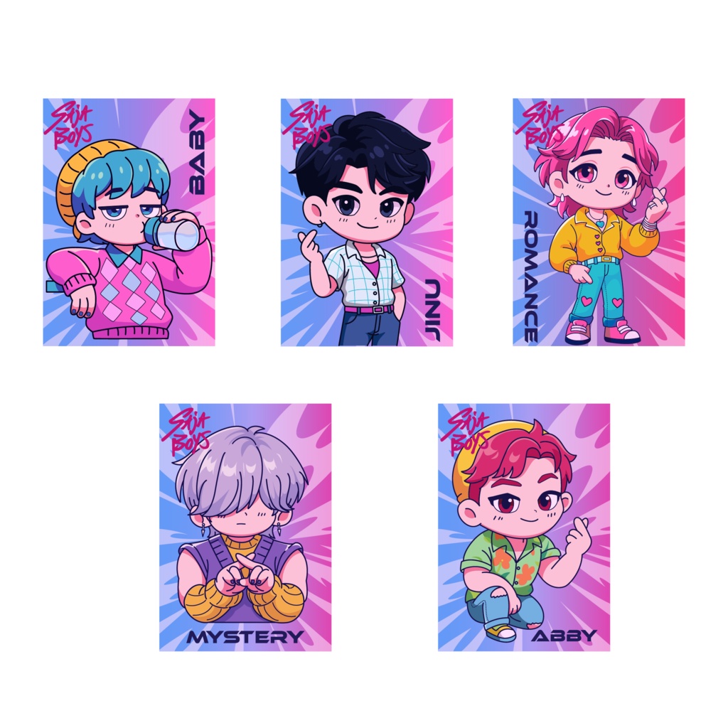 Chibi Illustration Fanart of Saja Boys Character | Cute Anime Style Vector