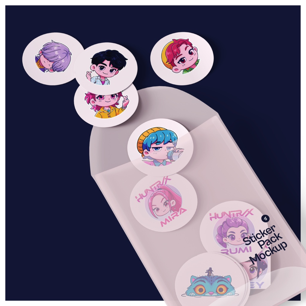 Fanart Sticker Bundle | Vector Art | Headshot Avatar Chibi Style