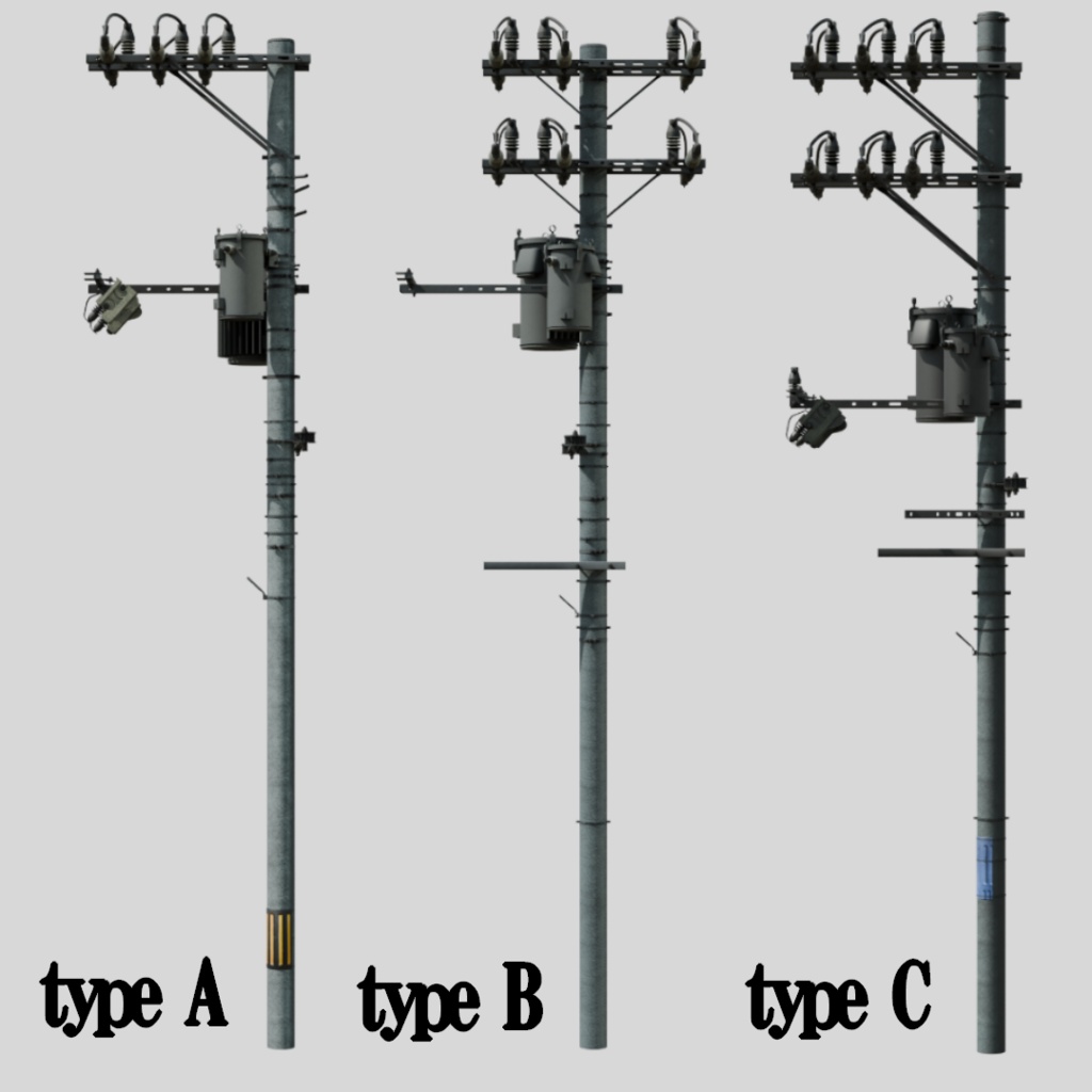 電柱 3Dモデル /Utility Pole