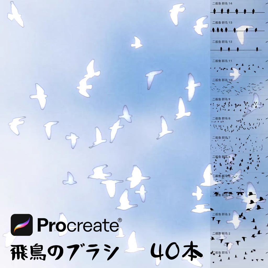 飛鳥のブラシ40本【Procreate用】