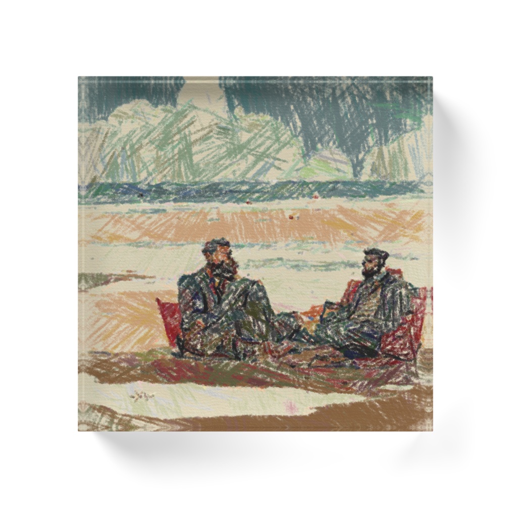 海岸でくつろぐ髭おやじ達