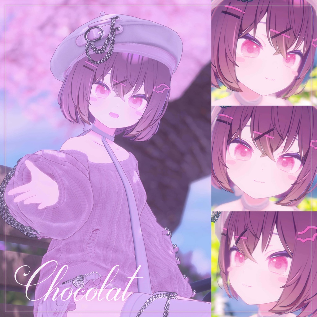 春夏秋冬アイテクスチャ「春を描く」【複数アバター対応】