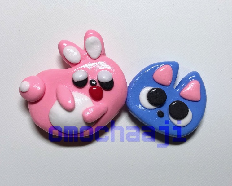 ウサギさんとネコさんマグネット