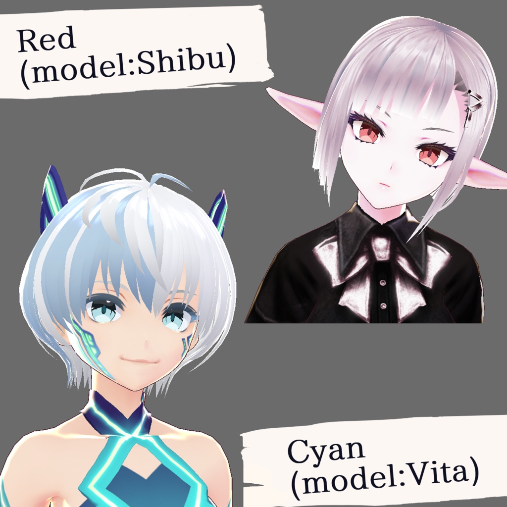 【無料】VRoid用 透明感 瞳テクスチャ 7色セット