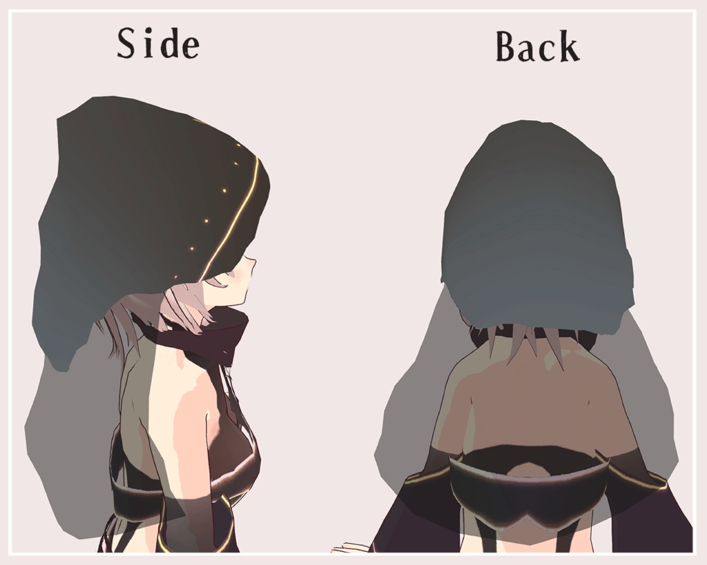 【3Dモデル】魔法使いのフード (VRChat想定)