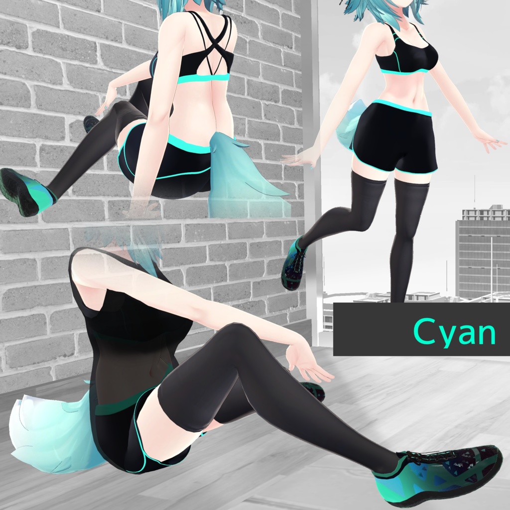 【4アバター対応】スポーツウェア コーデセット(VRChat想定)