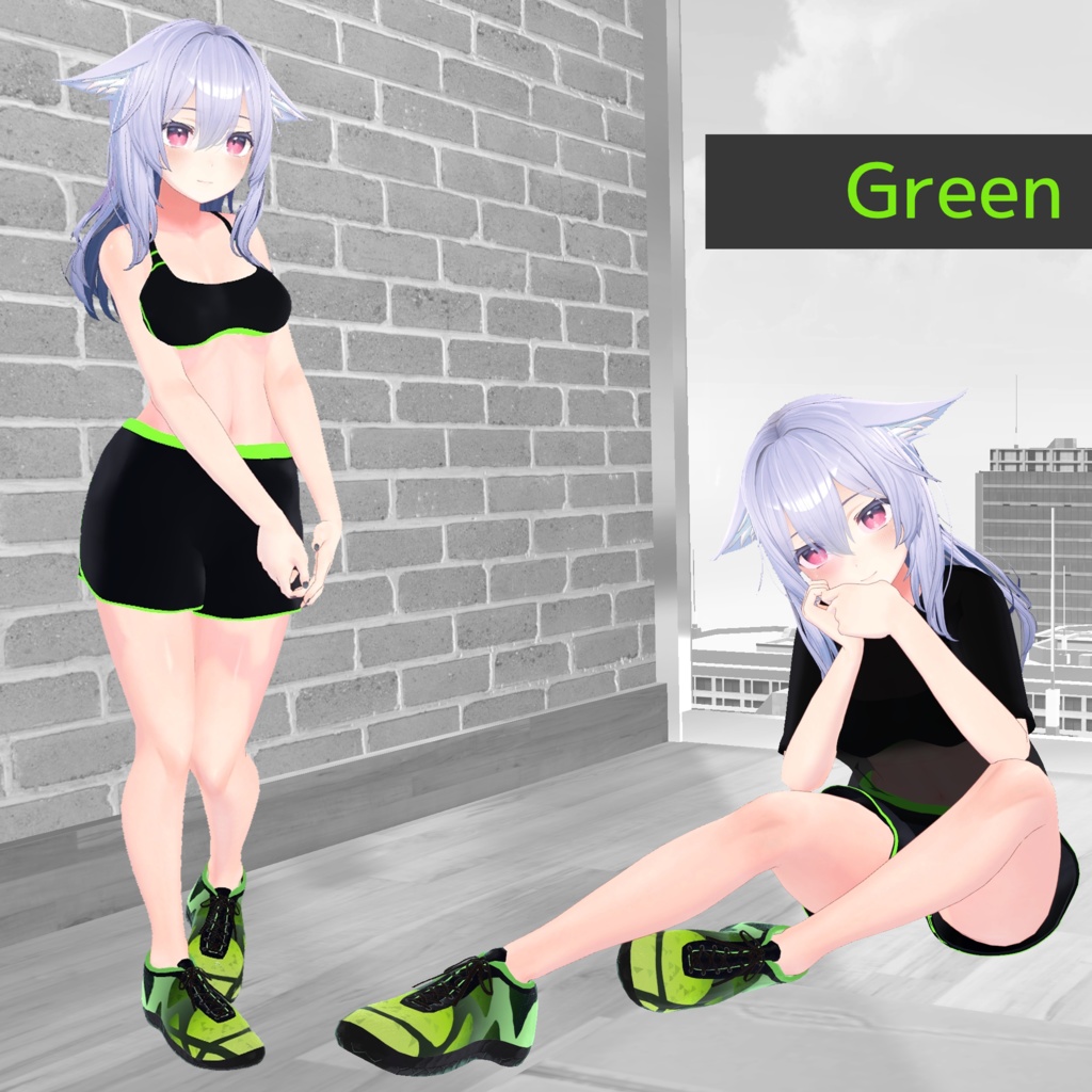 【4アバター対応】スポーツウェア コーデセット(VRChat想定)