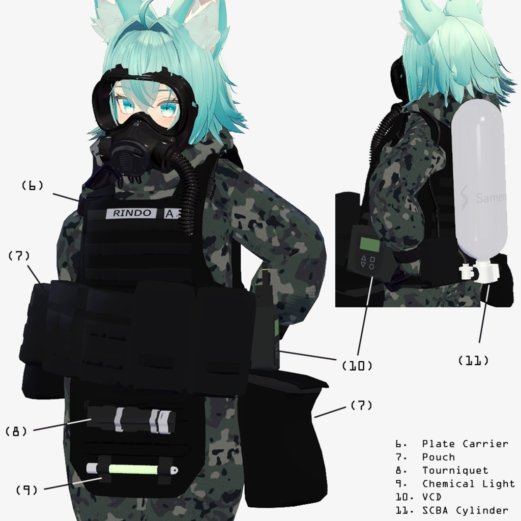 【3アバター対応】CBRNE防護装備一式(VRChat想定)