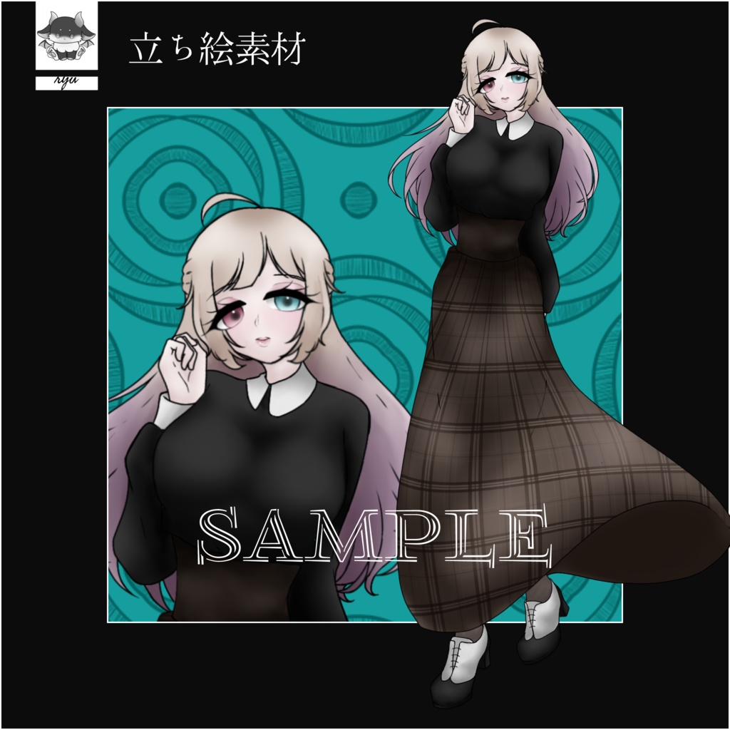 無料立ち絵素材【スカート女子】