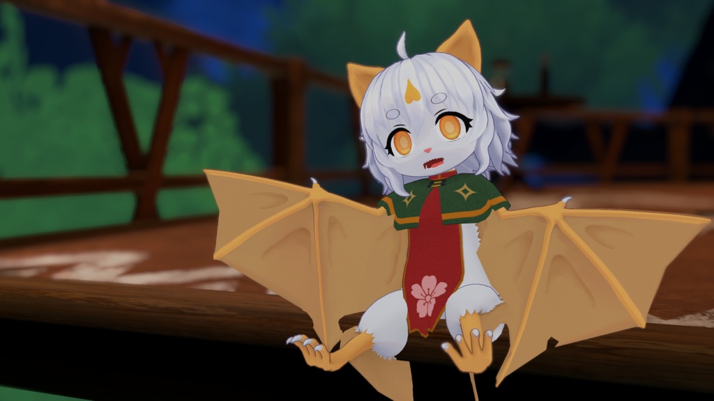 【VRChatアバター】アルバ【白いコウモリ】