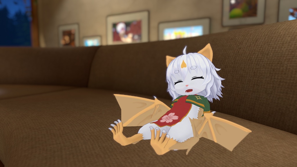 【VRChatアバター】アルバ【白いコウモリ】