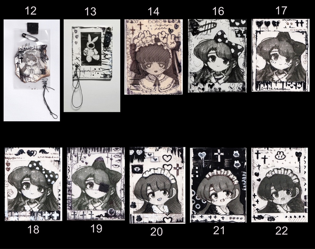 原画『 ミニプリントドローイング 』全40作品