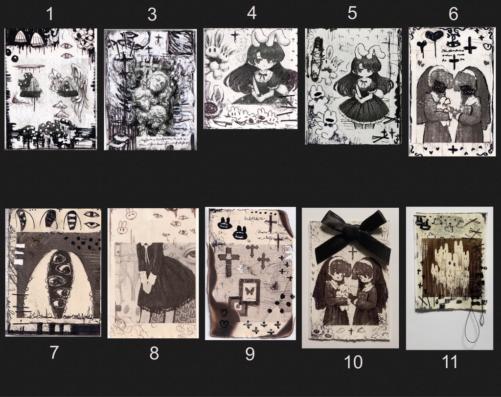 原画『 ミニプリントドローイング 』全40作品