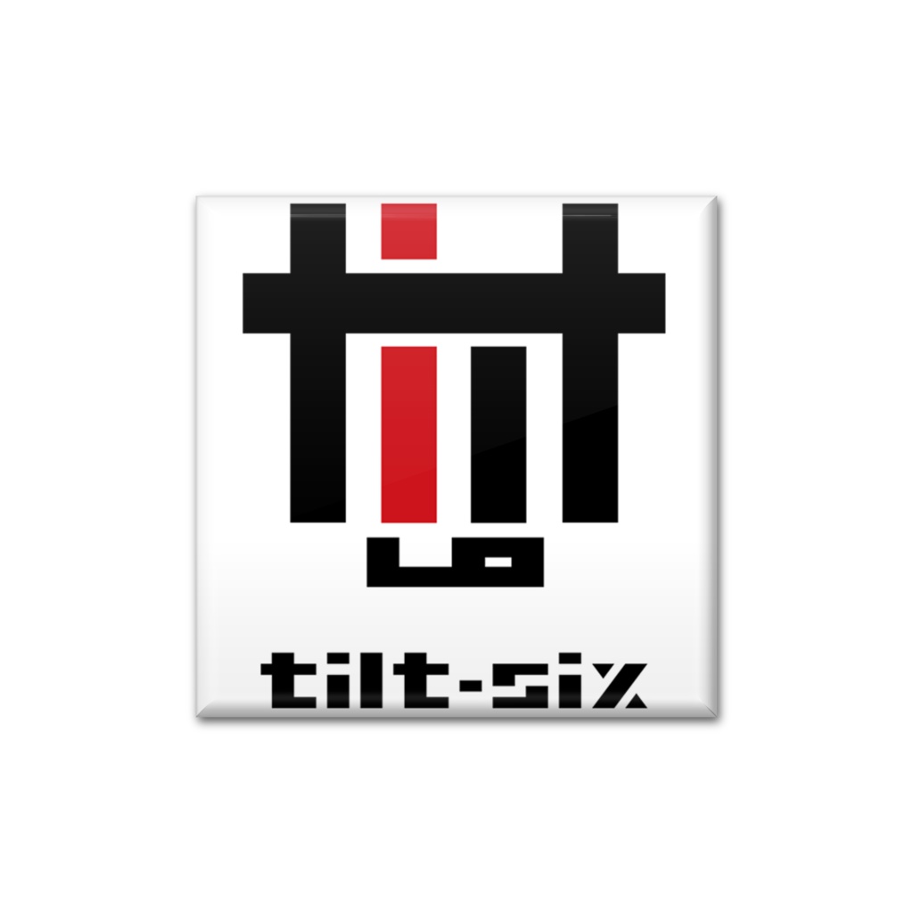 tilt-six 缶バッジ WHITE スクエア