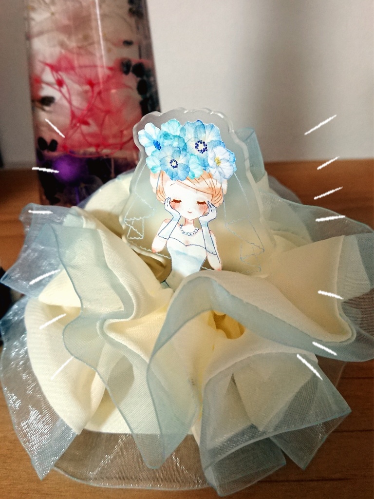 花嫁さんのシュシュスタンド(アクリルスタンド)