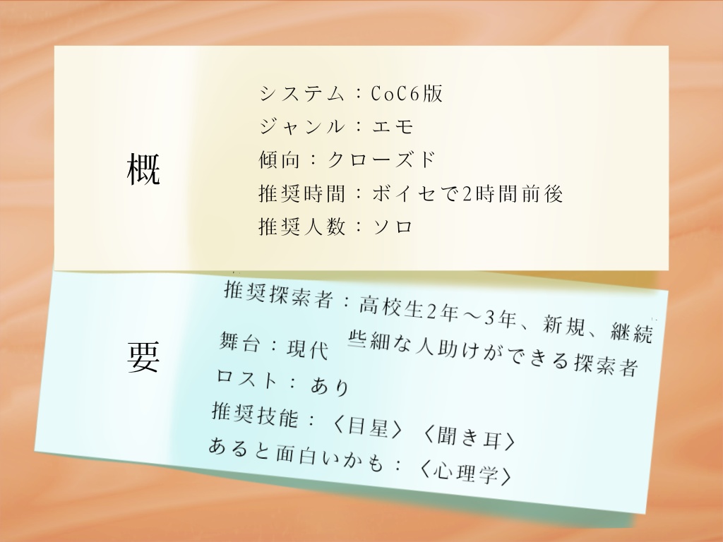 CoC6『付箋を隔てた先』