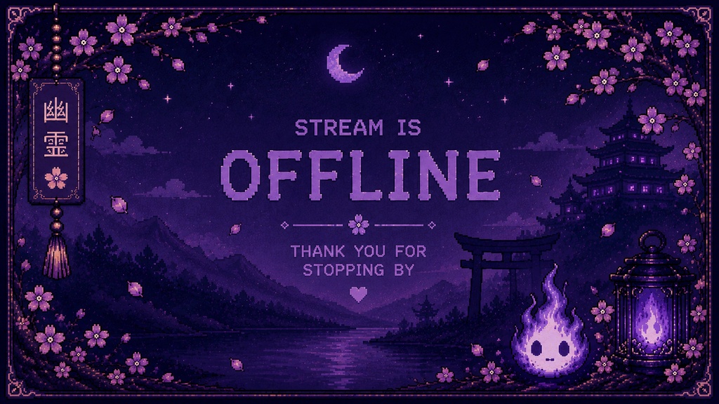 Pixel Purple Twitch Overlay Pack