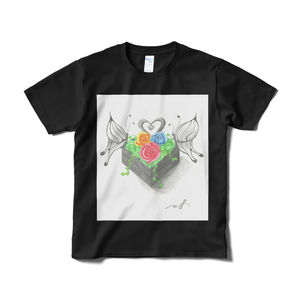 u8 「魅華愛漢」黒Tシャツ