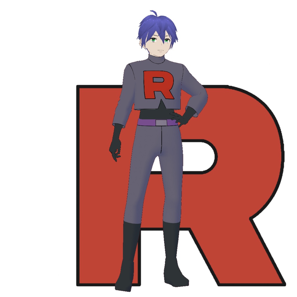 [VRoid] Team Rocket James Outfit (Grey)