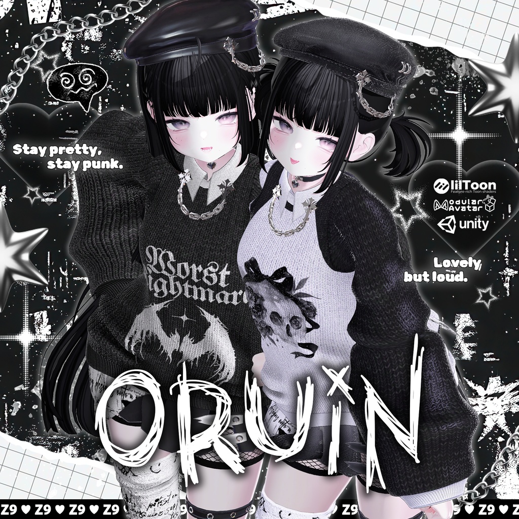 [VRC] 🖤セール中🖤 12 アバター対応  [Oruin]