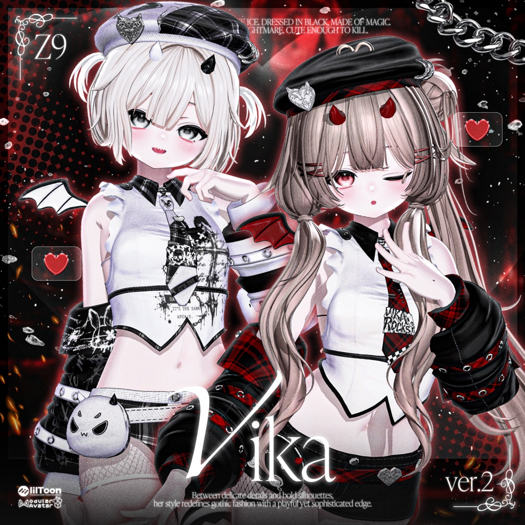 [VRC] 🖤セール中🖤 14 アバター対応  [Vika_ver.2]