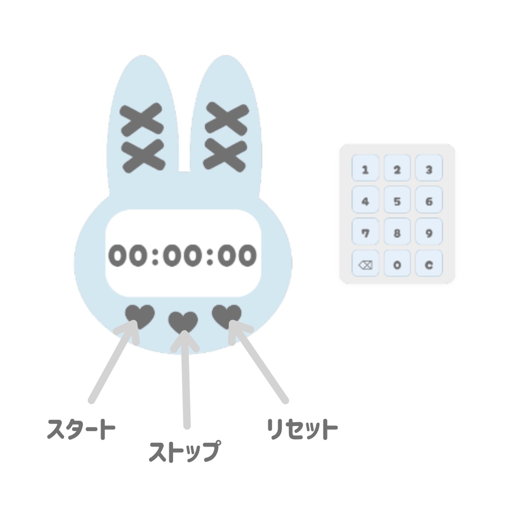 【OBS用】地雷系 かわいい カウントダウンタイマー/HTML Countdown Timer