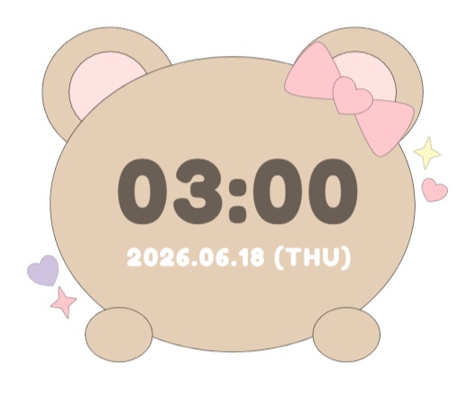 obs かわいいくま動く時計