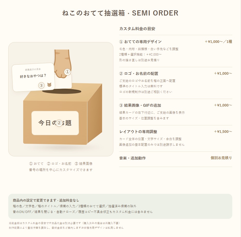 【OBS/HTML】ねこのおてて抽選箱 🐾📦 | 猫の手アニメーション・重複なし抽選・3種類のねこ・OBSドック対応【配信素材】