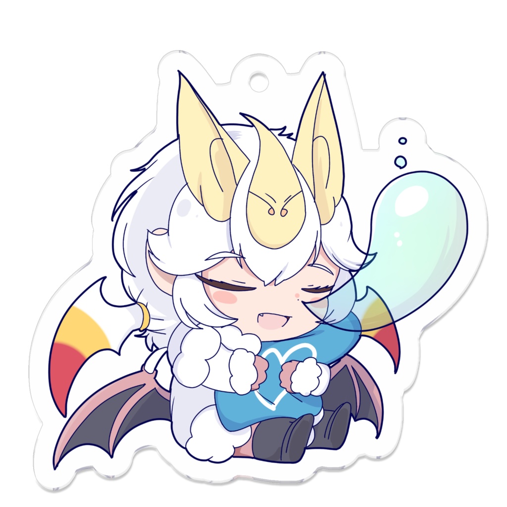 シロヘラコウモリ《ぐっすりすやすや…》【アクリルキーホルダー】