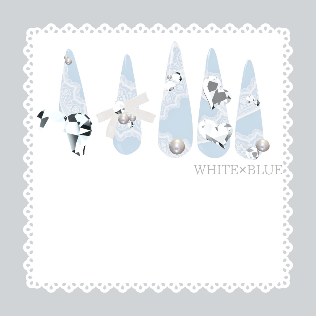 【11/21までフルパックSALE✨️】12アバター対応レースネイル【VRネイルチップ】