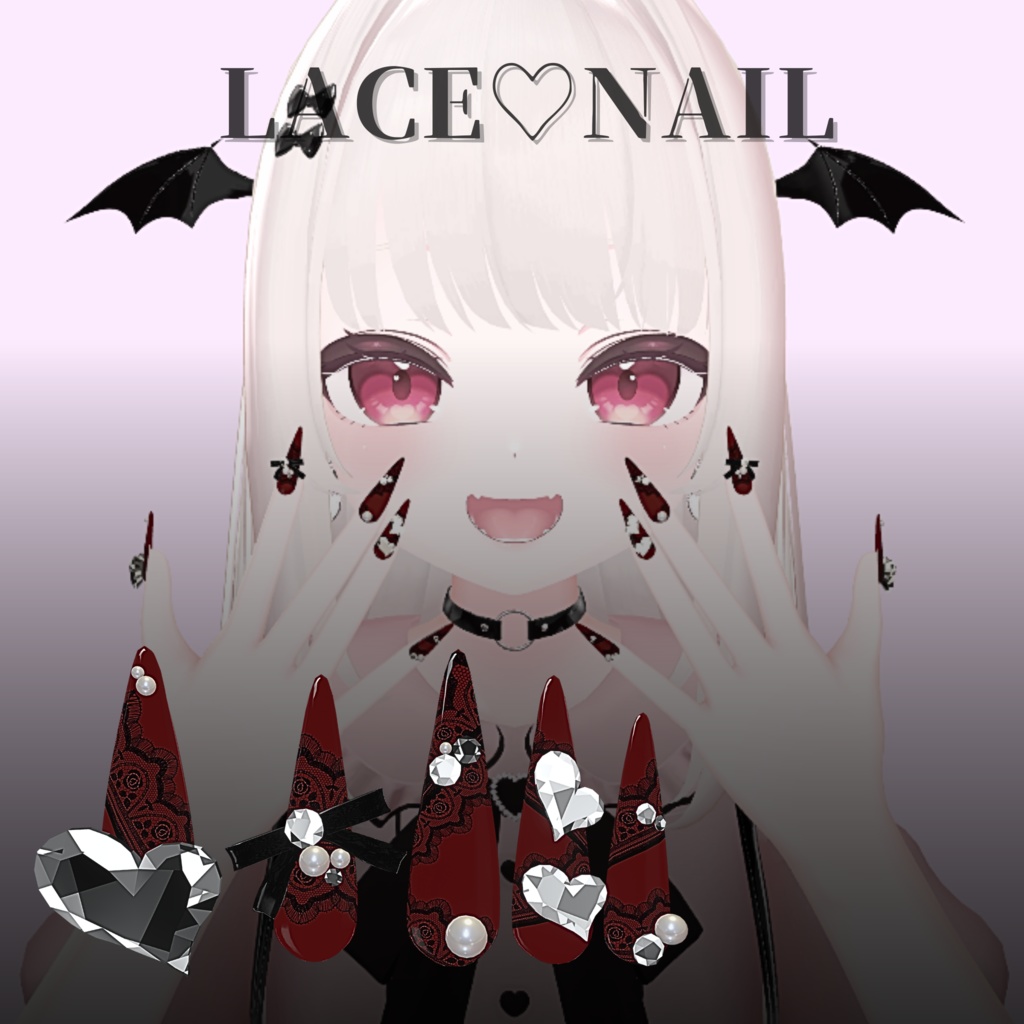 【11/21までフルパックSALE✨️】12アバター対応レースネイル【VRネイルチップ】
