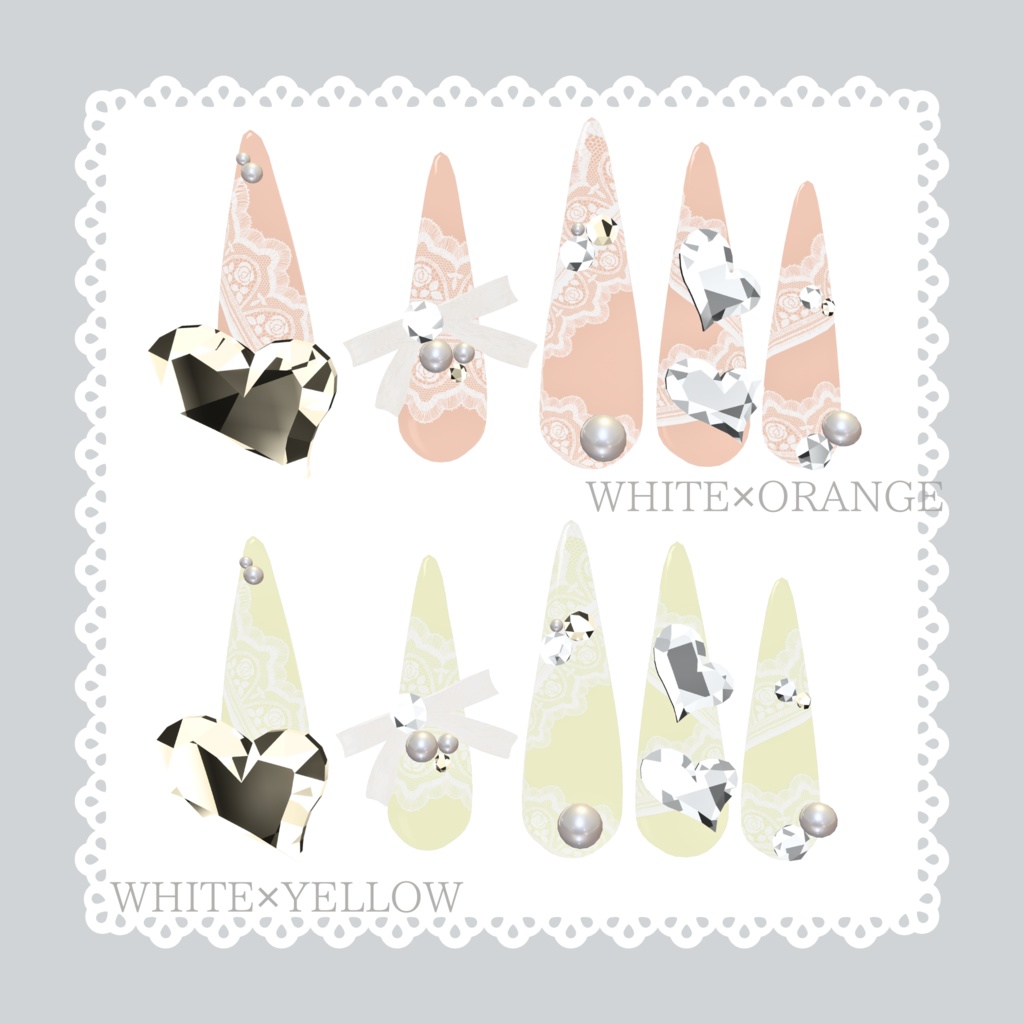 【11/21までフルパックSALE✨️】12アバター対応レースネイル【VRネイルチップ】