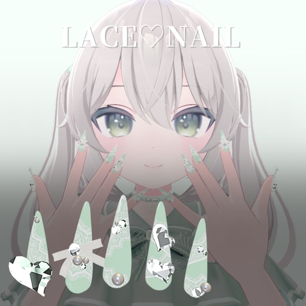 【11/21までフルパックSALE✨️】12アバター対応レースネイル【VRネイルチップ】