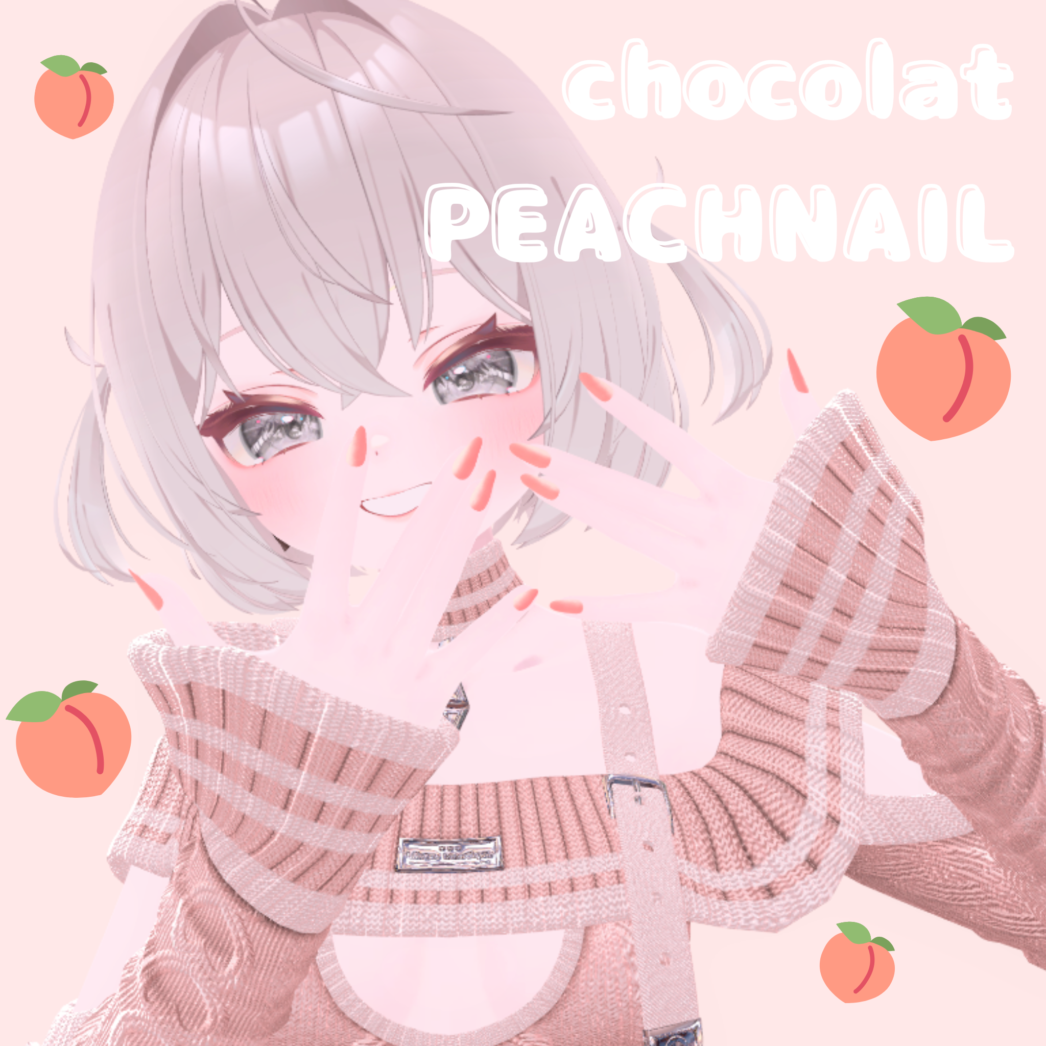 【FREE】ショコラちゃん対応桃🍑ネイルテクスチャ【無料】