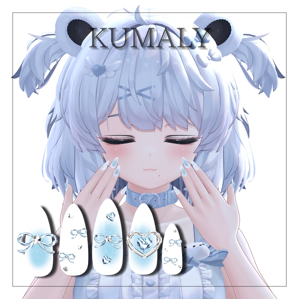 【1周年記念セール】13アバター対応7colorリボンチークネイル