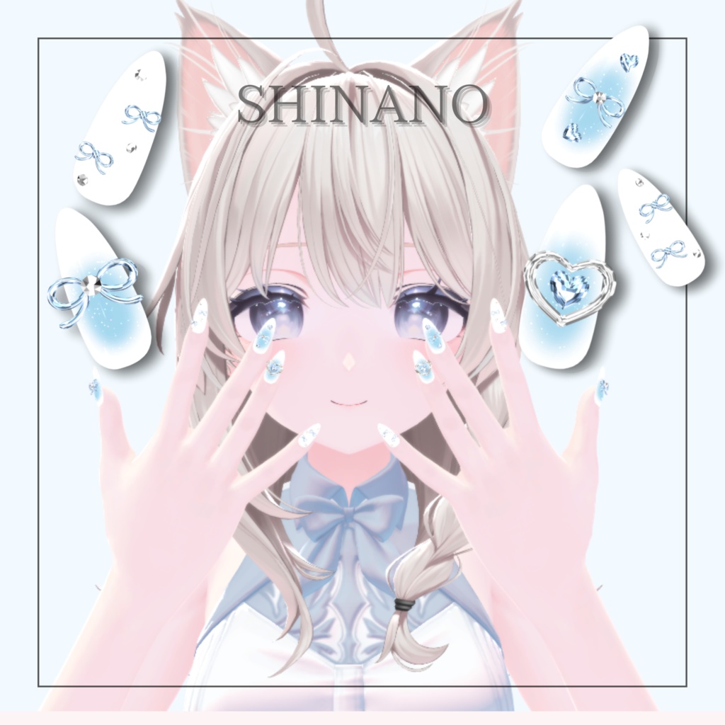 10アバター対応7colorリボンチークネイル