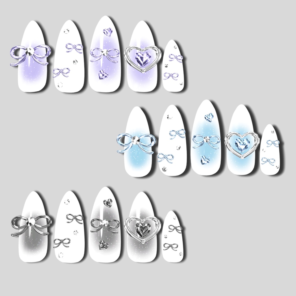 10アバター対応7colorリボンチークネイル