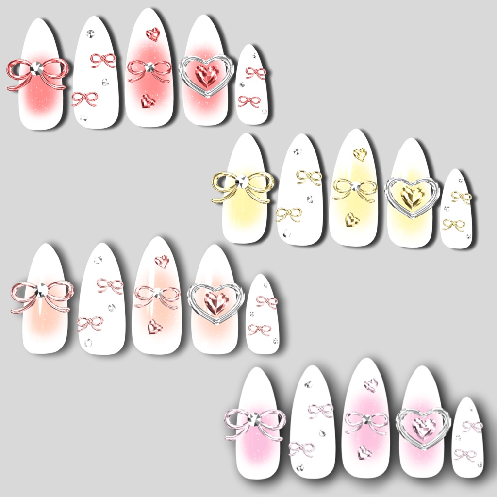 10アバター対応7colorリボンチークネイル