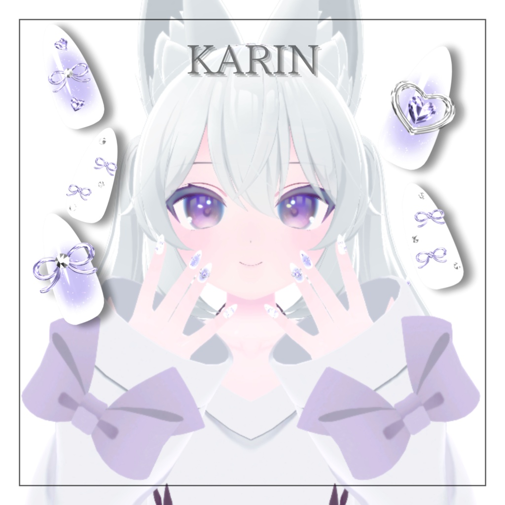 10アバター対応7colorリボンチークネイル