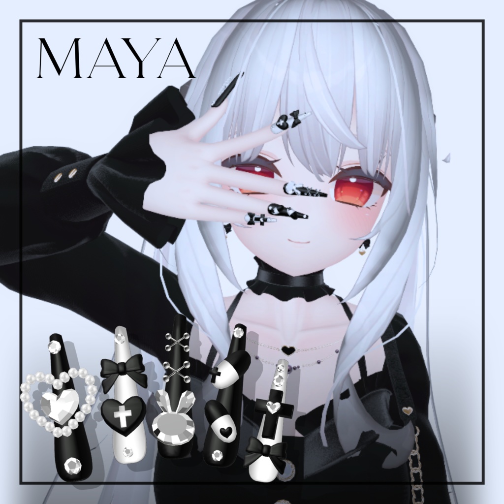 【11/21までフルパックSALE✨️】19アバター対応🎀地雷系ネイルチップ