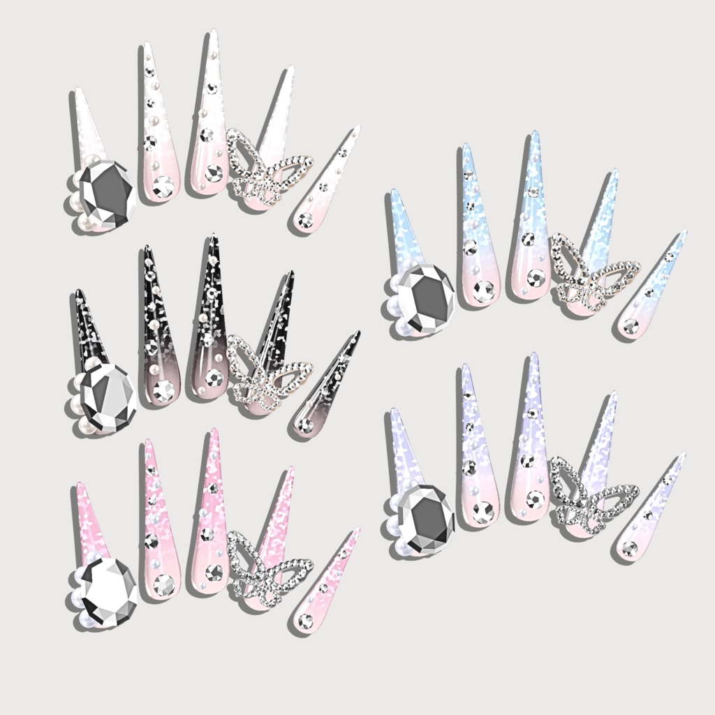 【11/21までフルパックSALE✨️】18アバター対応💎ButterflyNail