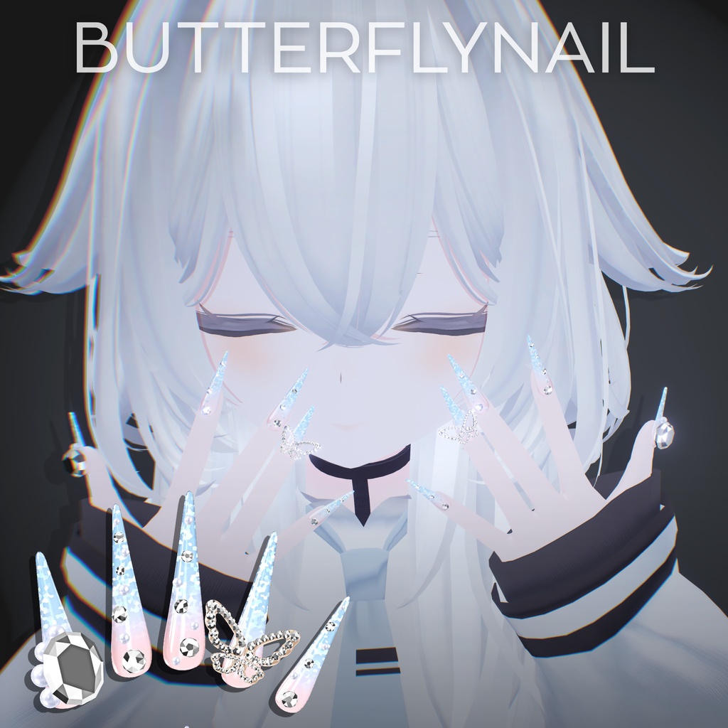 【11/21までフルパックSALE✨️】18アバター対応💎ButterflyNail