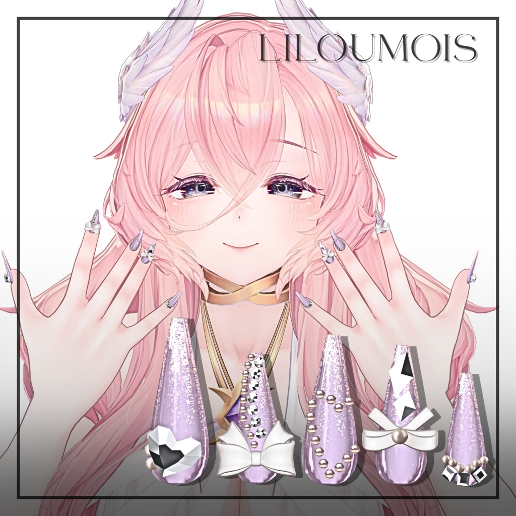 【11/21までフルパックSALE✨️】20アバター対応🎀HeartRibbonNail