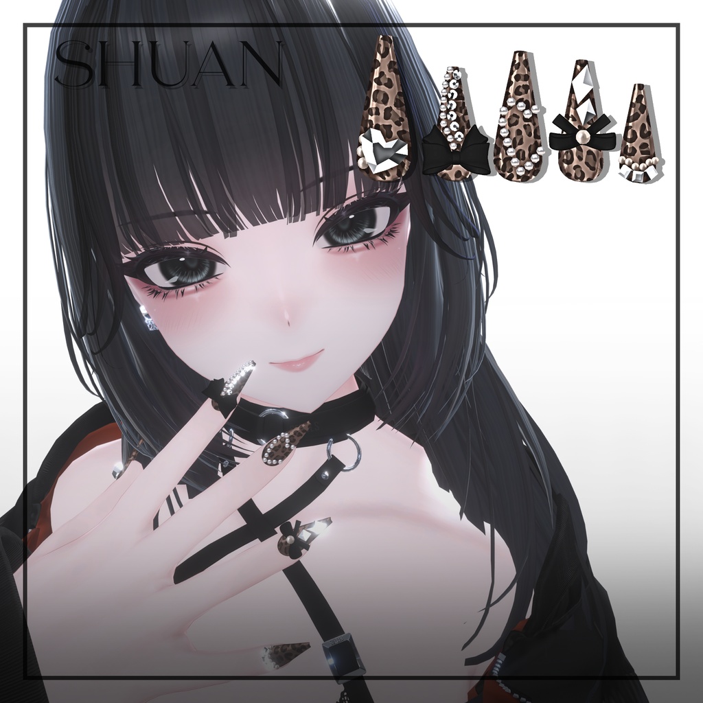 【8/13までしゅあんちゃん対応SALE】23アバター対応🎀HeartRibbonNail