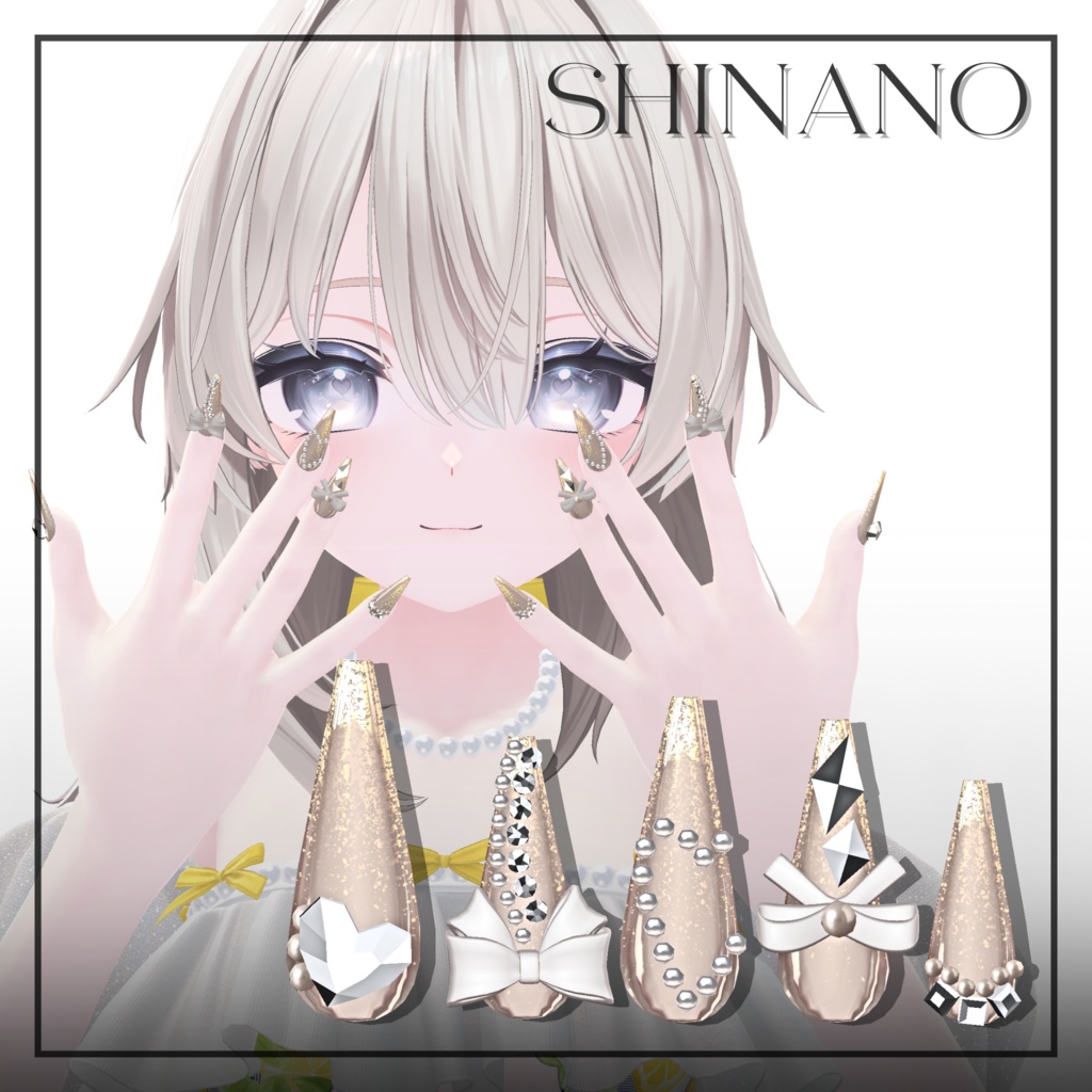 【11/21までフルパックSALE✨️】20アバター対応🎀HeartRibbonNail