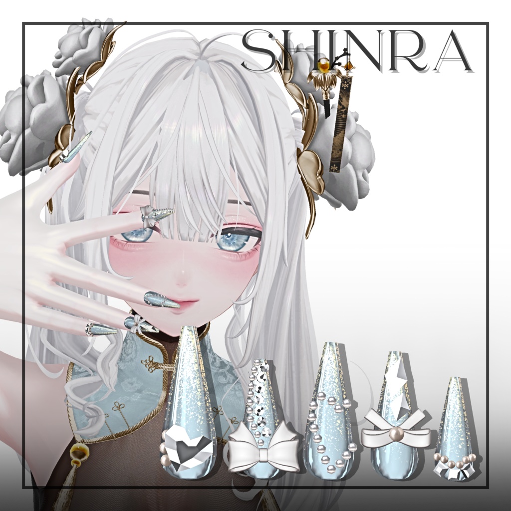 【11/21までフルパックSALE✨️】20アバター対応🎀HeartRibbonNail