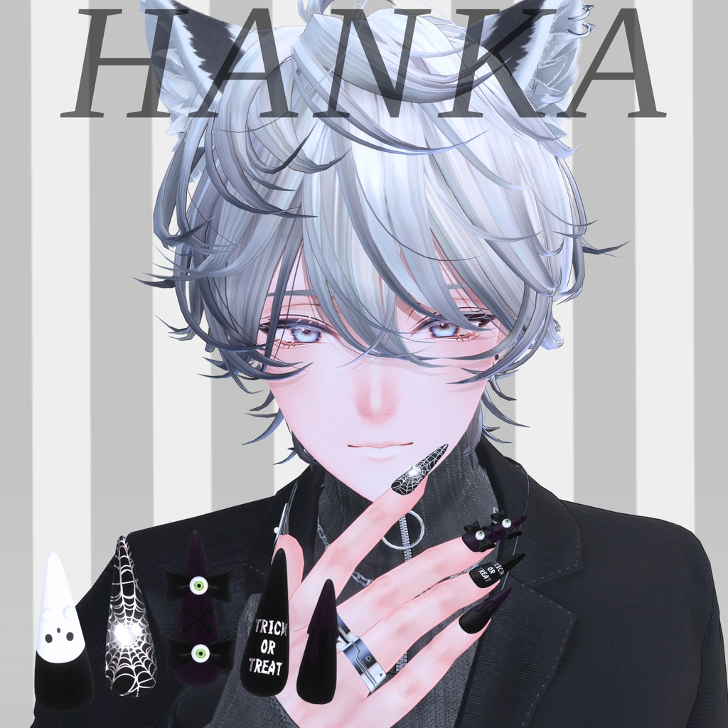 【2/26まで斑霞くんSALE】19アバター対応👻HalloweenNail【VRネイルチップ】