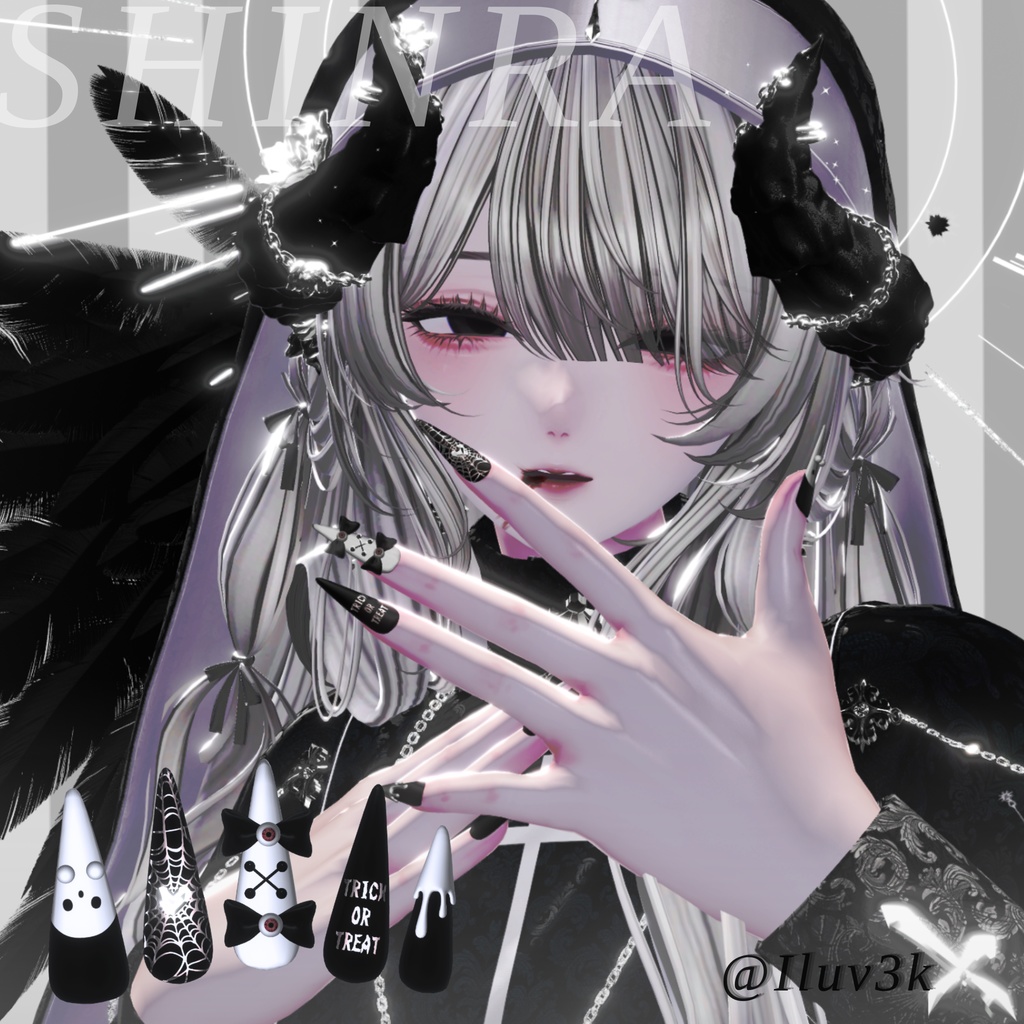 【1周年記念セール】19アバター対応👻HalloweenNail【VRネイルチップ】